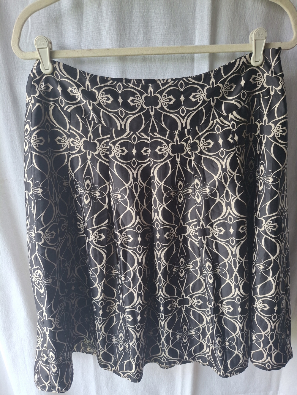 Massimo Black and Cream Geometric Skater Skirt